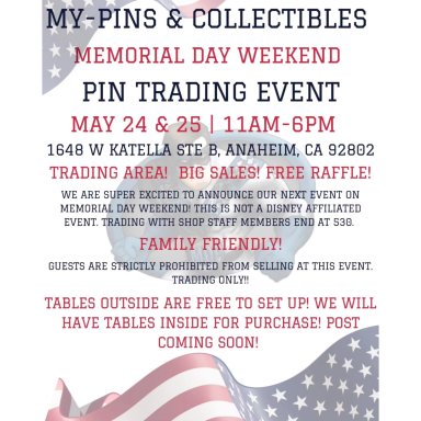 My D-Pins & Collectibles, Pin Trading Event, Anaheim, CA, May 24 & 25 event image