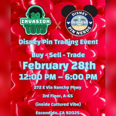 Invasion Toys and Disney Pin Nerds, Pin Trading Event, Feb. 28, 2026