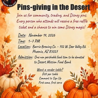 Phoenix, AZ; Pins-giving in the Desert; November 14, 2026